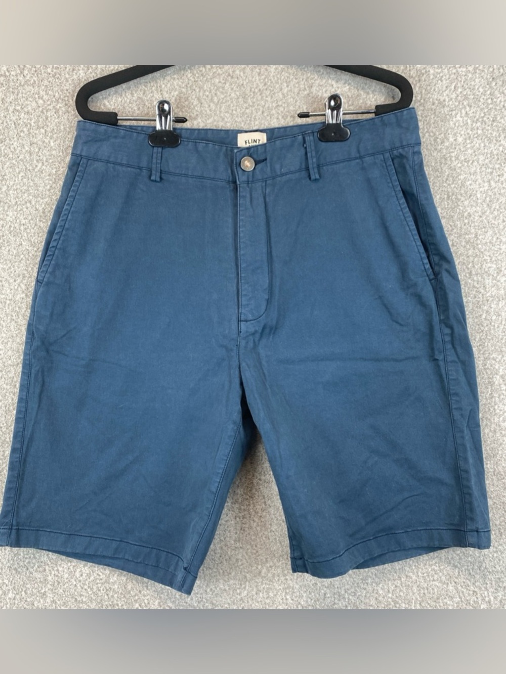 Flint and Tinder Flat Front Shorts Mens 32 Blue Chino 9” Inseam Casual Preppy